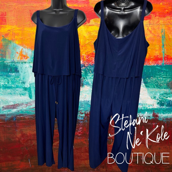 Navy Jumpsuit 3x NWOT - Picture 1 of 2